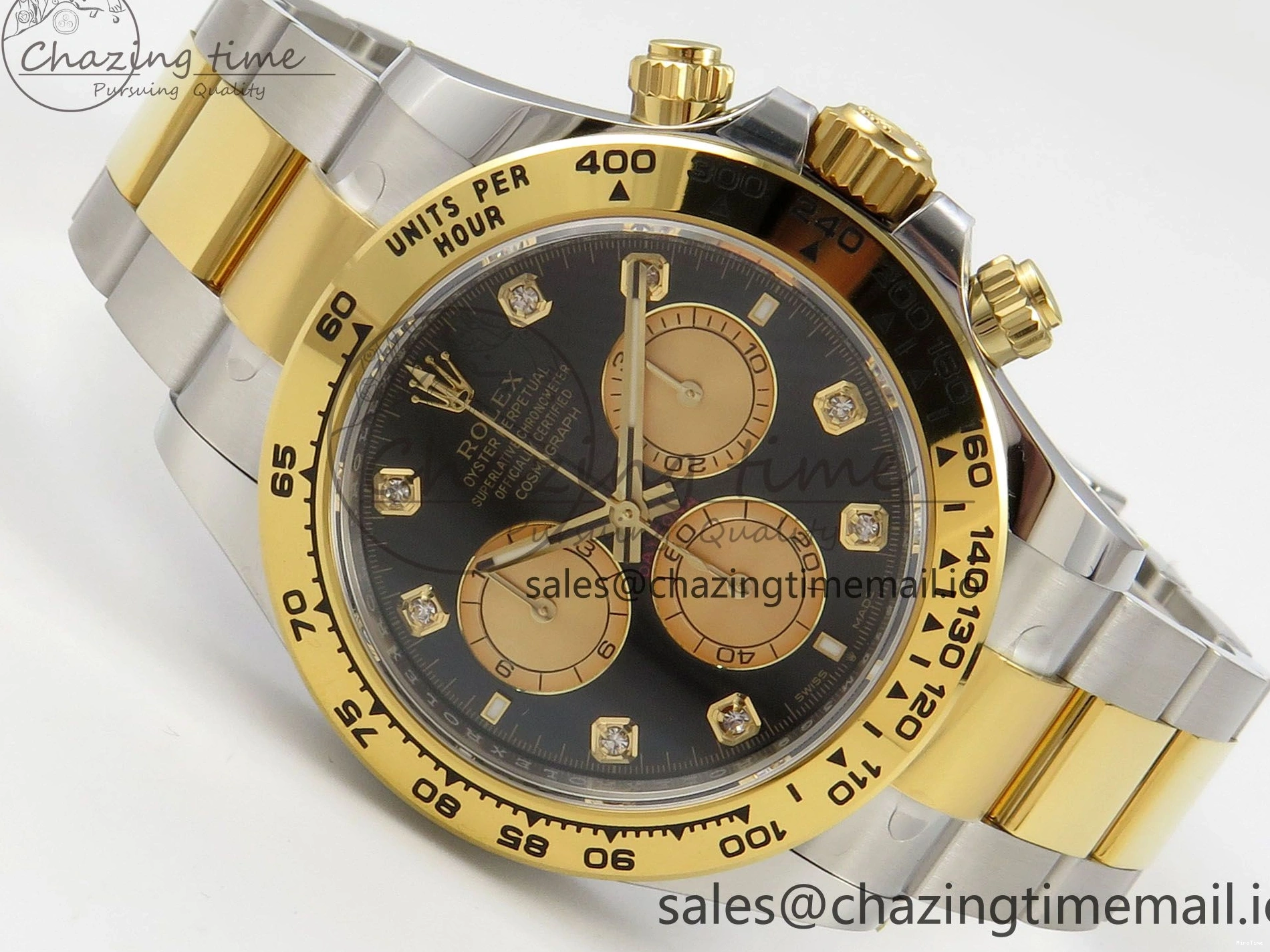 MiroTime 0512 Fashionable Daytona 126503 THBF 1:1 Best Edition Black YG Diamonds Dial on SS YG Bracelet SH 137